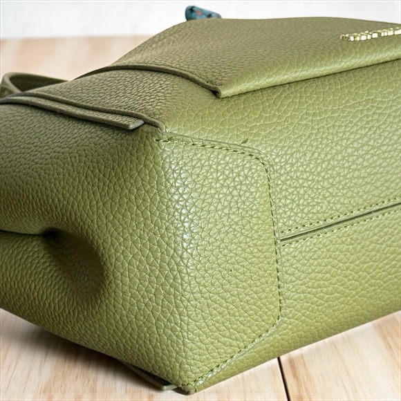 NWT Steve Madden Olive Faux Leather Satchel Mini Tote Crossbody with Scarf! NEW! - Picture 10 of 16